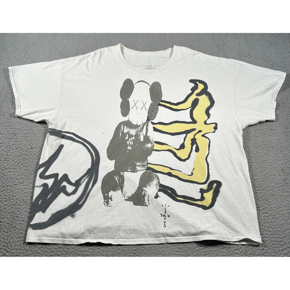 Travis Scott Cactus Jack‎ x KAWS For Fragment Shirt Mens 2xl White Graphic